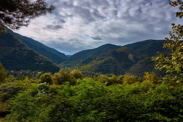 Vackra Spanska Panoramautsikt Över Landskapet Nära Den Lilla Byn Osor — Stockfoto