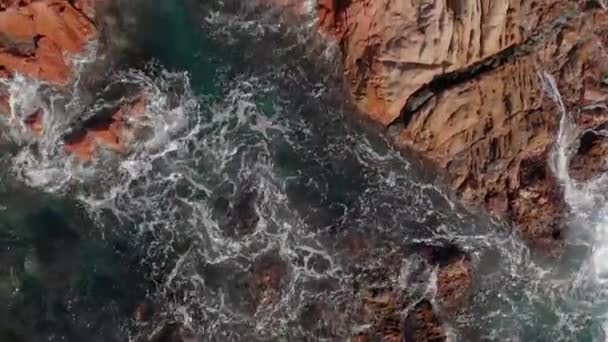 Drohnenaufnahmen Über Der Küste Costa Bravas Der Nähe Der Kleinstadt — Stockvideo