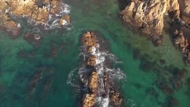 Drone Materiału Nad Wybrzeża Pobliżu Małej Miejscowości Palamos Hiszpania Costa — Wideo stockowe