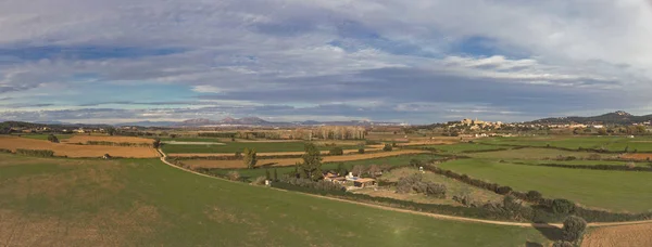 Aerial Panorama Landscape Spanish Agriculture Field — Stock Photo, Image
