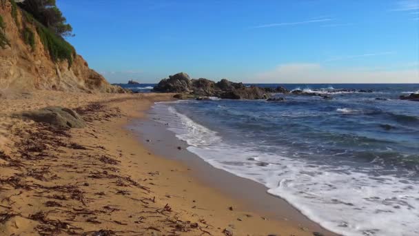 Sunny Day Spanish Coastal Costa Brava — Stock Video