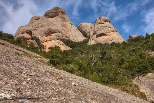 Montañas Montserrat Cataluña España Día Soleado Rocas Forma Muy Interesante — Foto de Stock