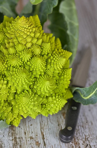 Érdekes Alak Római Karfiol Brassica Oleracera Közelről — Stock Fotó