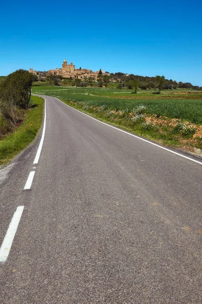 Долгая Дорога Маленькую Испанскую Деревню Мадреманья Каталонии Испании — стоковое фото