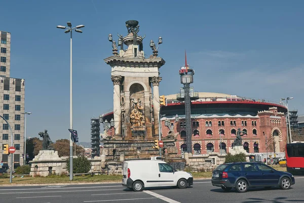 Spanish landmark in Barcelona, Spain square. — Stock Photo, Image