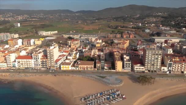 Images Aériennes Drones Port Petits Bateaux Pêche Village Sant Antoni — Video