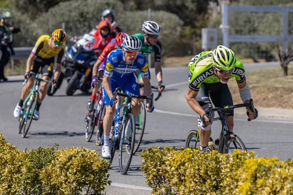 Competitors of the Volta Road Cycling in Catalonia on the stage 3 (from Sant Feliu de Guixols to Vallter 200) 27. 03. 2019 Spain — Stock Photo, Image
