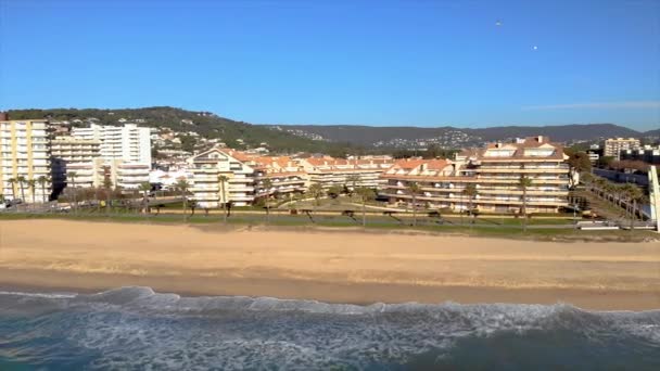 Imagens Aéreas Drones Pequena Aldeia Sant Antoni Calonge Espanha Costa — Vídeo de Stock