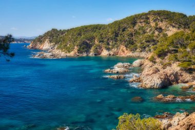 Hava manzara resmi gelen İspanyol Costa Brava şehrin Palamos güneşli bir günde
