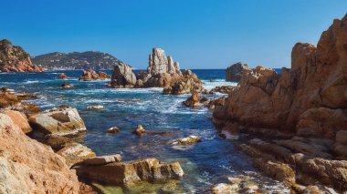 Hava manzara resmi gelen İspanyol Costa Brava şehrin Palamos güneşli bir günde