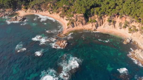 Paisagem Drone Espanhol Costa Brava Perto Cidade Palamos — Vídeo de Stock