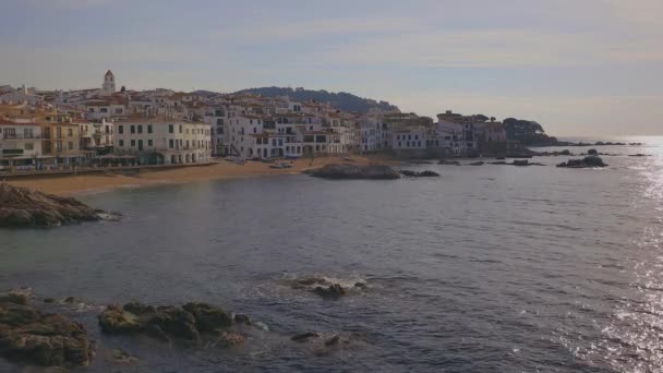 Trevlig Liten Spansk Stad Costa Brava Katalonien Calella Palafrugell — Stockvideo