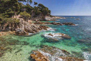 İspanya'da İspanyol Costa Brava nice kıyı manzara