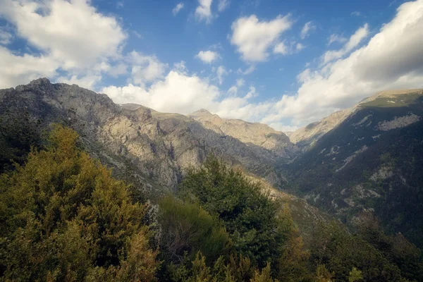 Vale muito bom na montanha Pirenéus de Espanha (nome do vale é Vall de Nuria ) — Fotografia de Stock