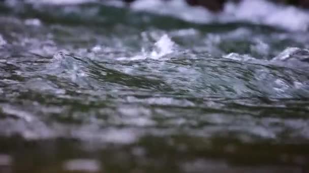 Abundante arroyo de montaña desde una montaña de los Pirineos en España, imágenes en cámara lenta — Vídeos de Stock