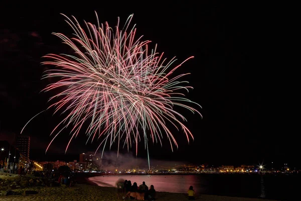 Beautiful firework in a small Spanish town Palamos