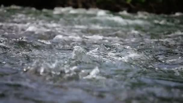 スペインのピレネー山脈から山の小川が押し流され スローモーション映像 — ストック動画