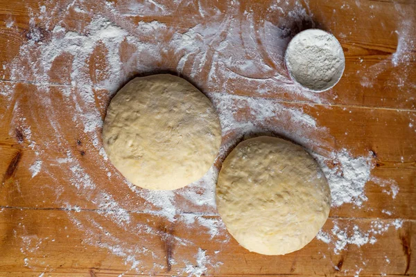 Närbild från hemmagjord deg — Stockfoto