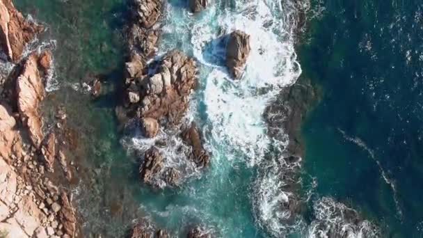 Lotnicze Zdjęcia Krajobrazu Costa Brava Wybrzeża Pobliżu Miasta Palamos — Wideo stockowe