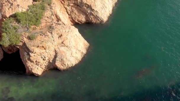 Aerial Landscape Footage Costa Brava Coastal Town Palamos Hiszpania — Wideo stockowe