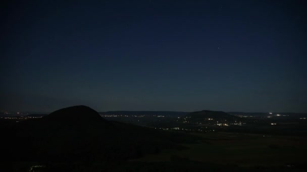 匈牙利巴拉顿湖附近夜间的时差镜头 — 图库视频影像