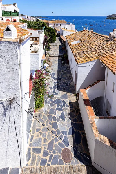 Detalhe Bela Cidade Pequena Cadaques Costa Brava Catalunha Espanha — Fotografia de Stock