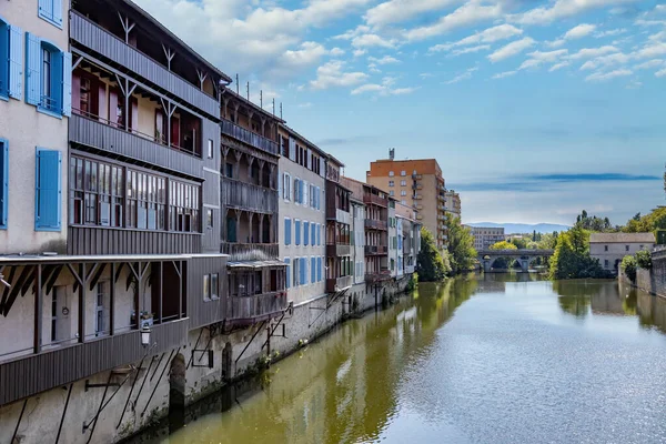 Nice buildings on the river Tarn in French town Castres.