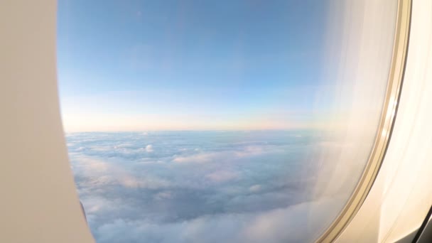 Plane View Cumulus Clouds Morning — Stock Video