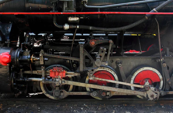 Rodas Antiga Locomotiva Carvão Majdan Station Bieszczady Mountains Polónia — Fotografia de Stock