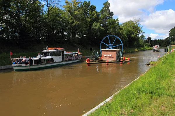 Elblag Canal Katy Poland July 2019 Tourist Boat Carriage Katy — Stock Photo, Image