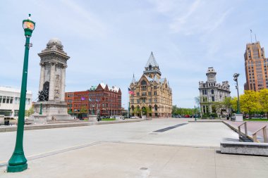 Syracuse, Ny - 14 Mayıs 2018: Clinton Meydanı Syracuse, New York şehir merkezinde