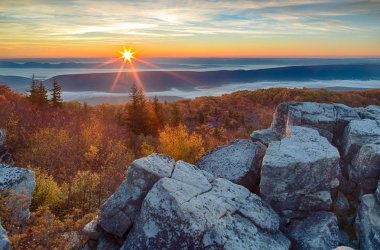 Dolly Sods Batı Virginia dağların üzerinden Sunrise