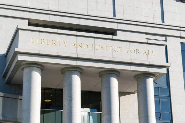 Denver June 2018 Liberty Justice All Sign Entrance Colorado State — Stock Photo, Image