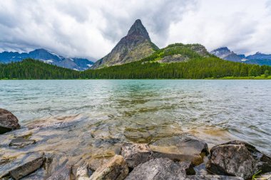 Mount Wilber Swiftcurrent göl, buzul Milli Parkı, Montana üzerinde