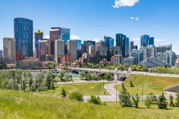 Skyline City Calgary Alberta Canada Bow River — Stock Photo, Image