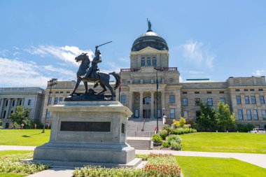 HELENA, MY - JULY 8, 2018: Thomas Francis Meagher Statue at the Montana State Capital Building in Helena Montana clipart