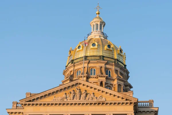 Domo Del Edificio Del Capitolio Estatal Iowa Des Moines Iowa — Foto de Stock