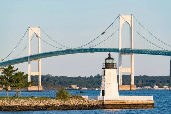 Goat Island Lighthouse Newport Rhode Island — Stock fotografie