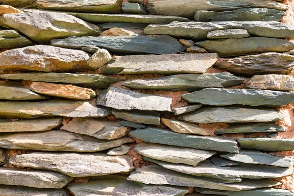 Сланцевый Камень Деревенской Каменной Стене — стоковое фото