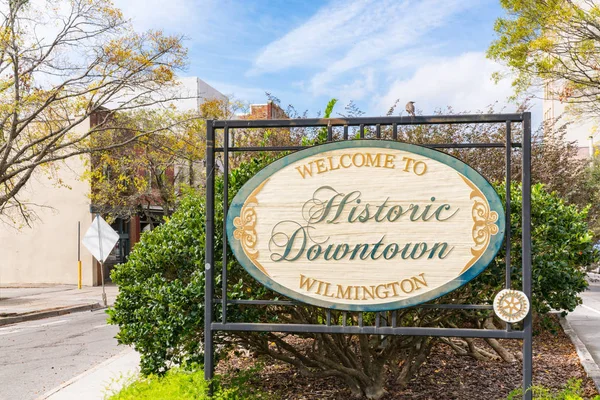Welcome to Historic Wilmington Sign — Stock Photo, Image