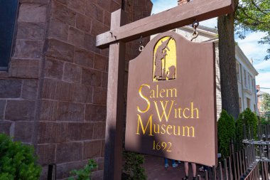 Sign at the Salem Witch Museum clipart