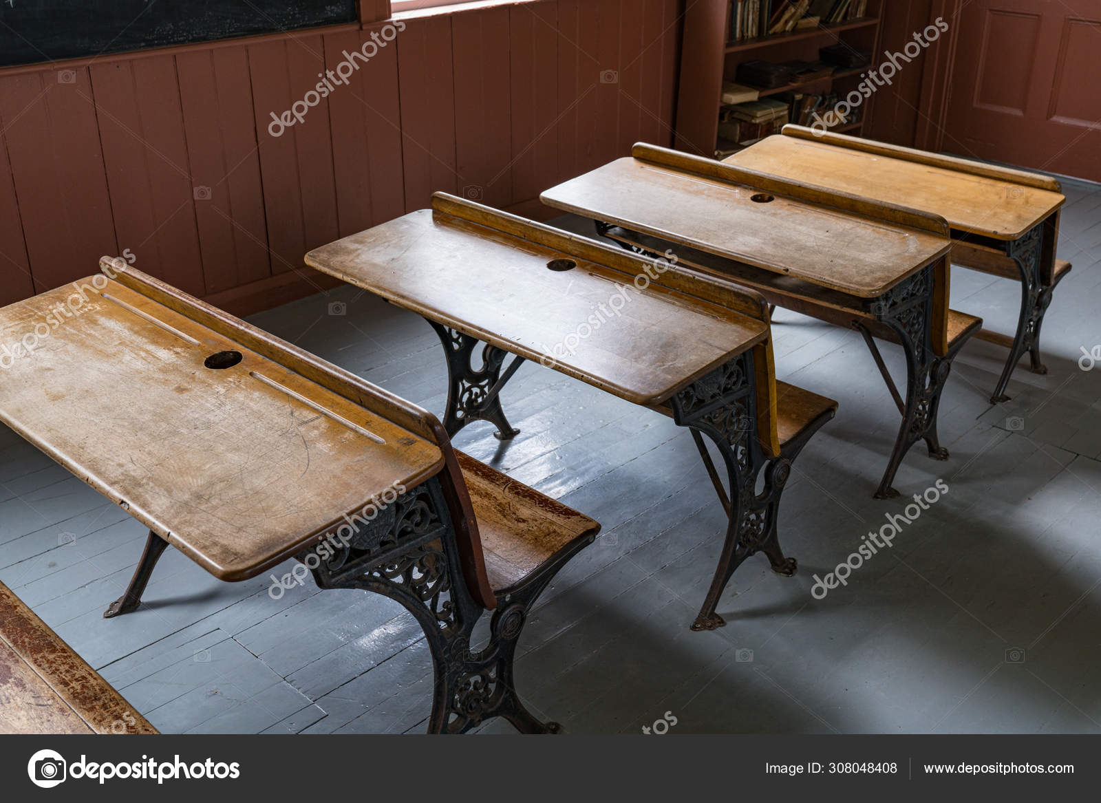 old classroom desks