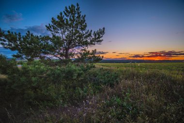 Doğada gün batımı. Rusya 'nın manzarası