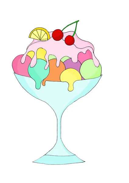 不同口味的冰淇淋在一个 Gelateria — 图库照片