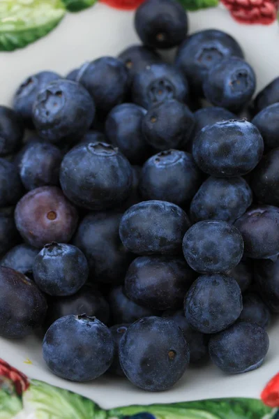 Outdoor Summer Lunch Blueberries Bowl — Stock Photo, Image