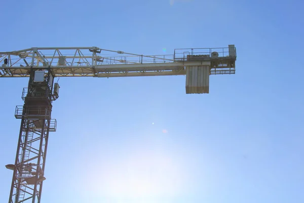 Tall Construction Crane Construction Site — Stock Photo, Image