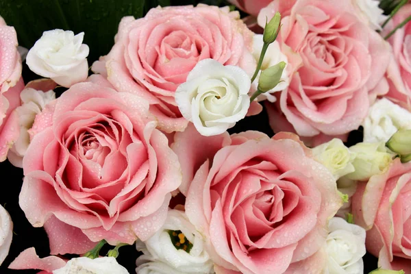 Розовые Белые Цветы Цветочном Украшении Свадьбы — стоковое фото