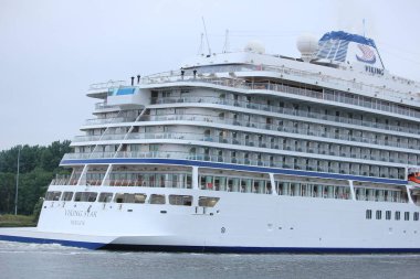 Velsen, Hollanda - Haziran, 27nd 2018: Mv Viking Star kuzey deniz kanal.