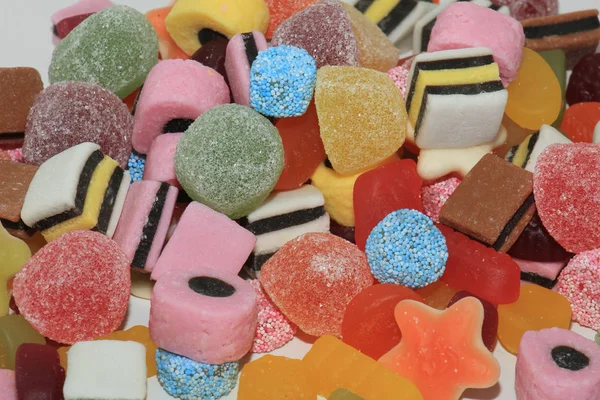 Snoep Verschillende Vormen Kleuren Maten — Stockfoto