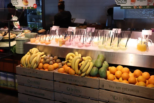 Haarlem Países Bajos Julio 2018 Smoothies Ice Fresh Fruit Self —  Fotos de Stock